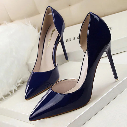 Patent Leather Stiletto Party Pumps High Heel Shoes